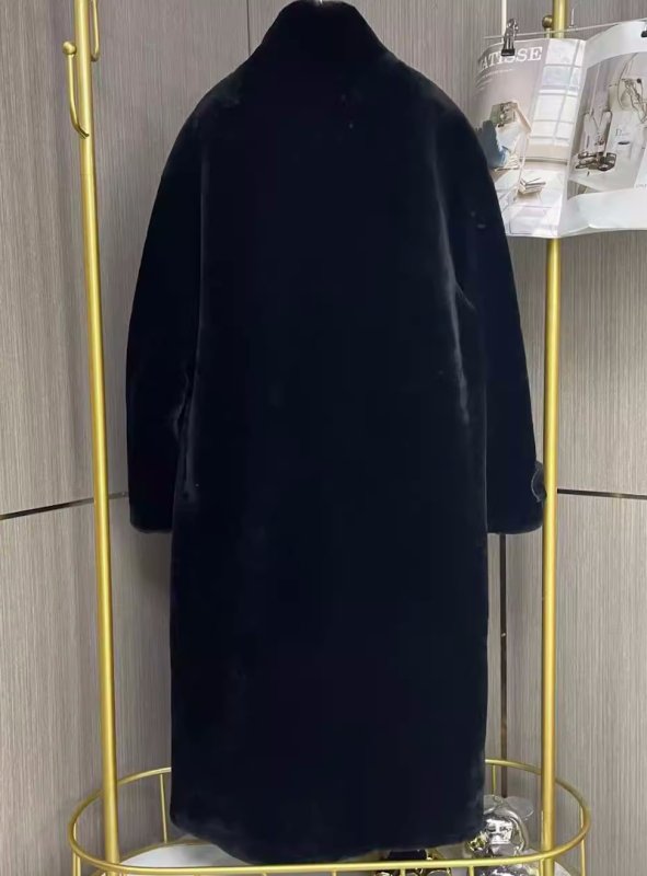 画像5: Women's Merino Lamb Fur French Long ラムウールロングコート (5)