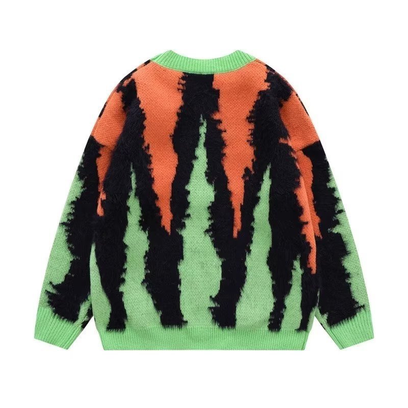 画像4: Unisex Graphic logo knitted round neck sweater knit  ユニセックス 男女兼用 グラフィックロゴ編み込みラウンドネック セーター ニット (4)