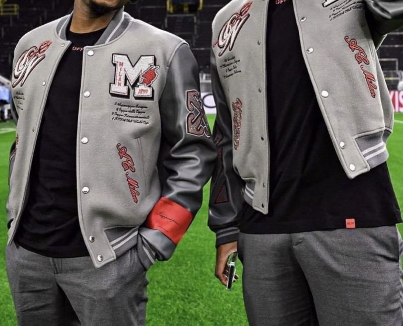 画像3: Unisex Hip Hop Demon Embroidery Basketball Stadium JumperBaseball Uniform jacket Blouson baseball uniform jacket  ユニセックス 男女兼用ヒップホップデーモン刺繍 バスケットボールスタジアムジャンバー スタジャン MA-1 ボンバー ジャケット ブルゾン (3)