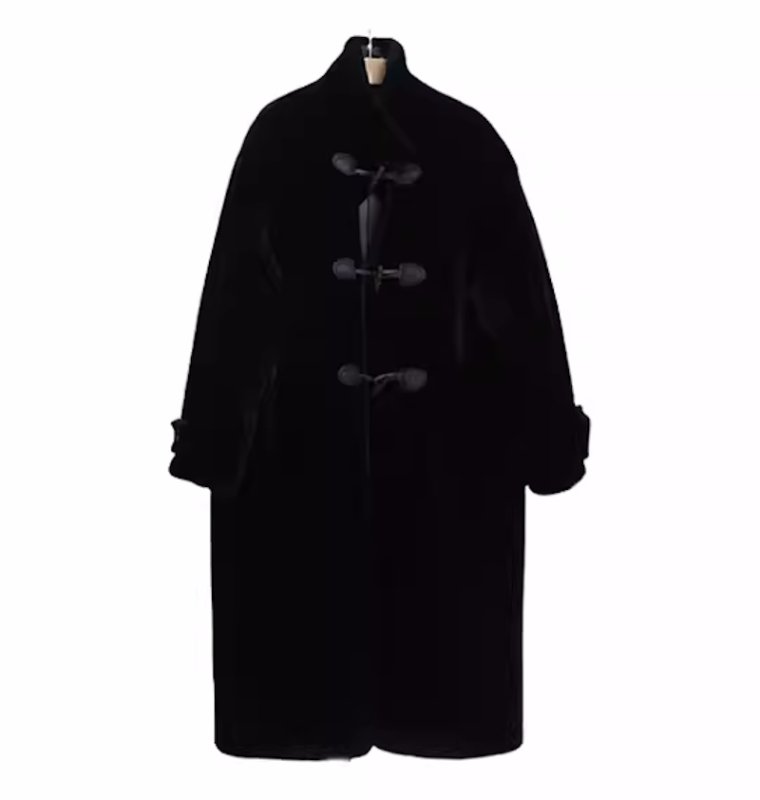 画像2: Women's Merino Lamb Fur French Long ラムウールロングコート (2)