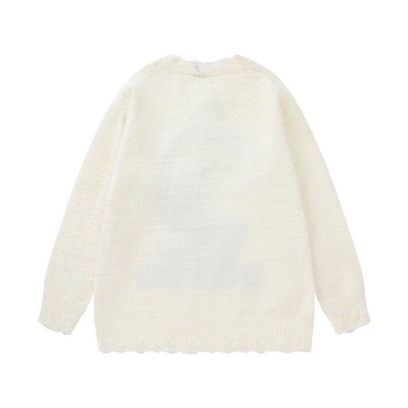 画像5: Mickey Mouse color knitted round neck distressed sweater 　男女兼用ユニセックスミッキーマウスカラーミッキー編み込みクールネックダメージセーター ニット (5)