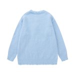 画像6: Mickey Mouse color knitted round neck distressed sweater 　男女兼用ユニセックスミッキーマウスカラーミッキー編み込みクールネックダメージセーター ニット (6)