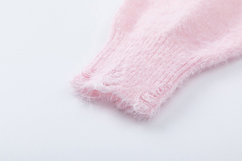 画像9: Mickey Mouse color knitted round neck distressed sweater 　男女兼用ユニセックスミッキーマウスカラーミッキー編み込みクールネックダメージセーター ニット (9)