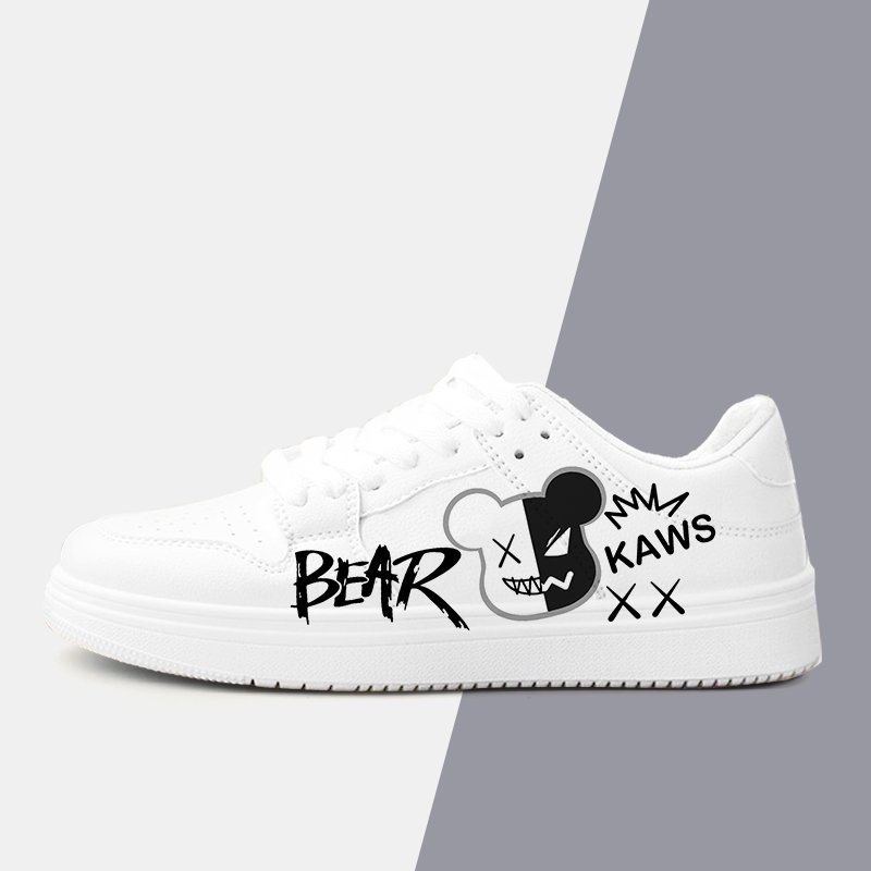 画像3: Unisex kaws leather lace-up low-cut and high-cut sneakers ユニセックス 男女兼用 KAWS カウズローカット&ハイカット レザー スニーカー レースアップ シューズ (3)