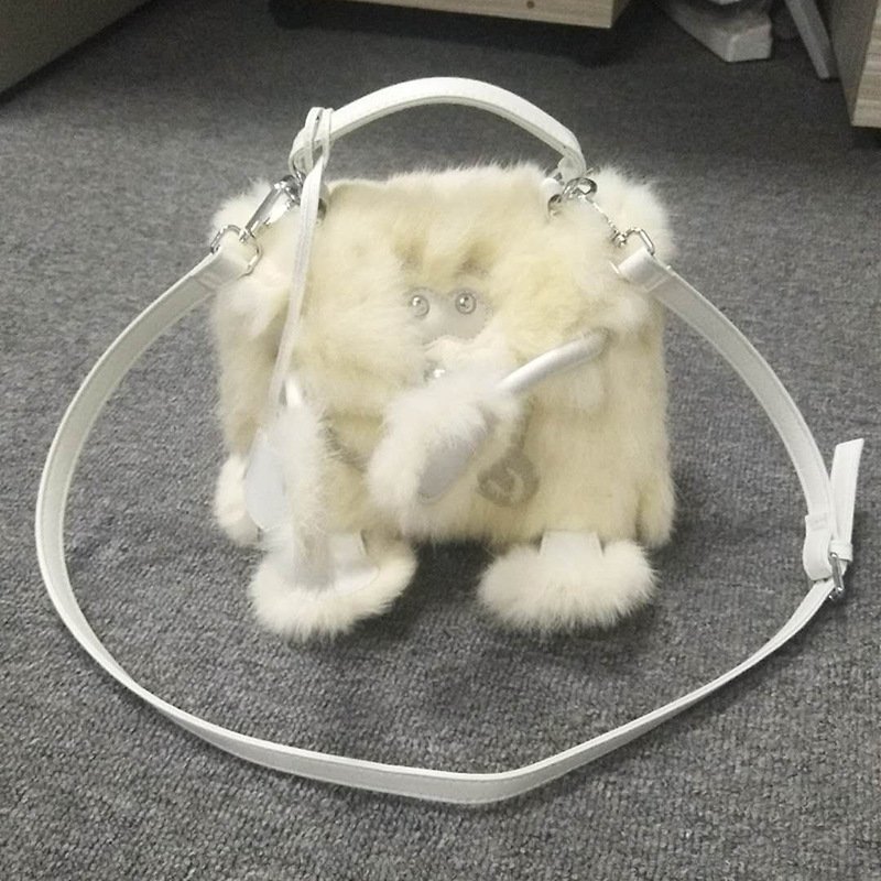 画像5: Fur Denim Ocean Doll Bag 2-way tote shoulder bag doll bag デニム ファー オーシャン ドール バッグ トートショルダー２WAYバッグ (5)