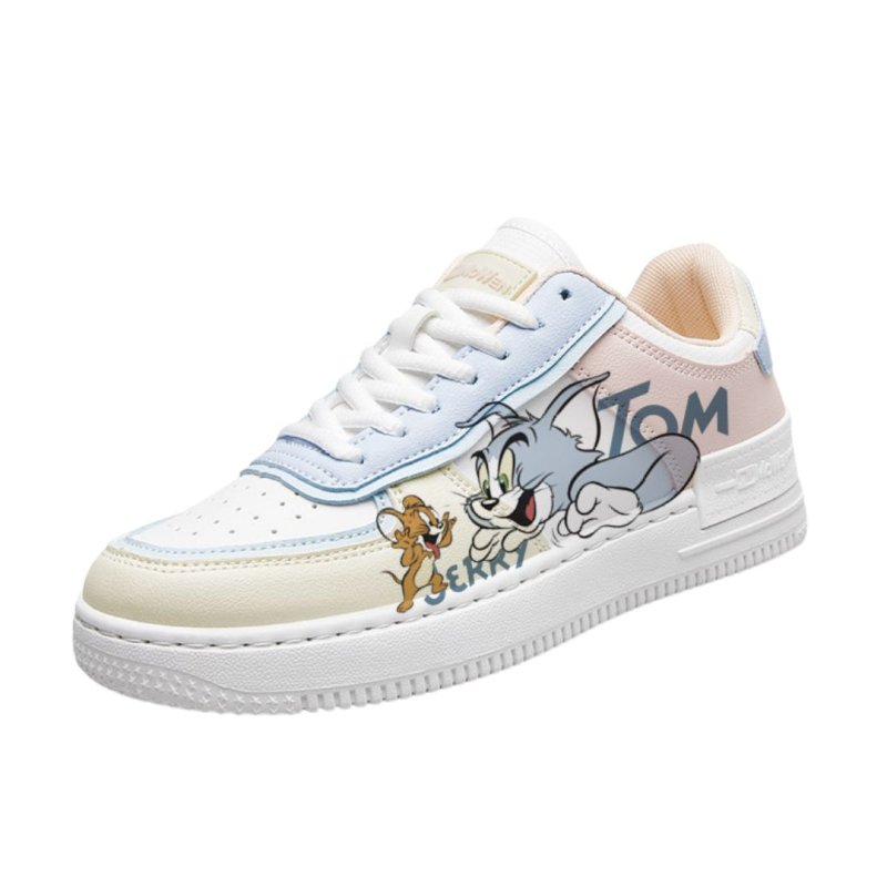 画像2: 24 Tom & Jerry lace-up leather graffiti sneakers 男女兼用 ユニセックス トム＆ジェリートムとジェリー レザーレースアップ ペイント スニーカー (2)