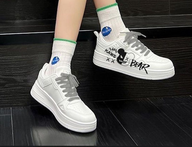 画像6: Unisex kaws leather lace-up low-cut and high-cut sneakers ユニセックス 男女兼用 KAWS カウズローカット&ハイカット レザー スニーカー レースアップ シューズ (6)