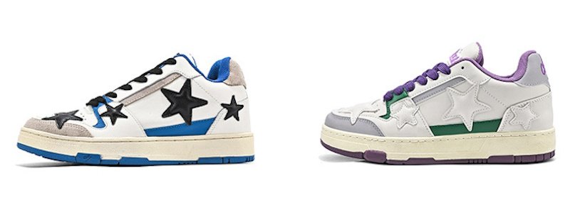 画像3: Men's Star Emblem Leather Lace-Up Sneakers  ユニセックス男女兼用 レザースターエンブレムレースアップスニーカー (3)
