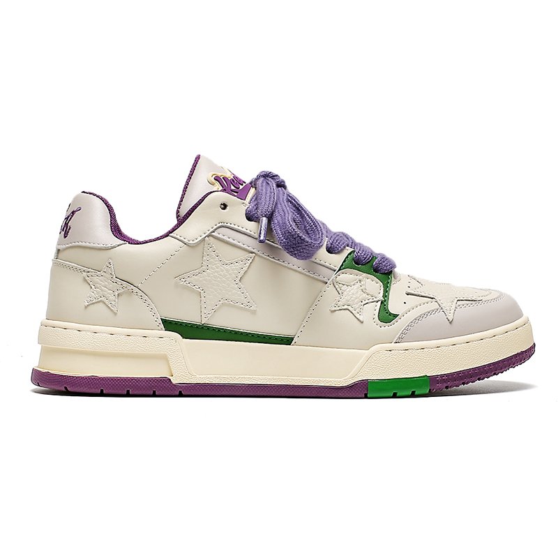 画像2: Men's Star Emblem Leather Lace-Up Sneakers  ユニセックス男女兼用 レザースターエンブレムレースアップスニーカー (2)