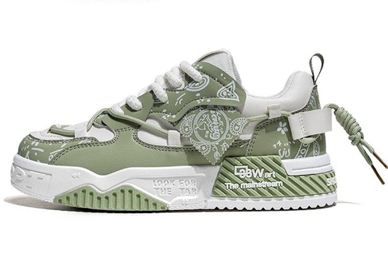 画像3: Men's Chunky Paisley Leather Lace-up Sneakers　 ユニセックス男女兼用 レザー厚底プラットフォームペイズリーレースアップスニーカー (3)