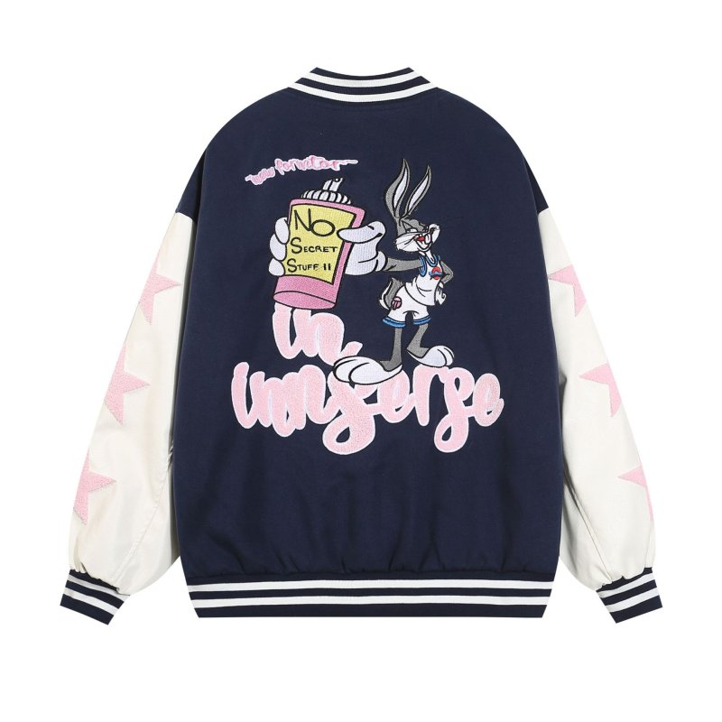 画像5: Unisex Bugs Bunny Embroidery Stadium Jumper Baseball Uniform jacket Blouson  jacket  ユニセックス 男女兼用バッグス・バニー刺繍スタジアムジャンバー スタジャン MA-1 ボンバー ジャケット ブルゾン (5)