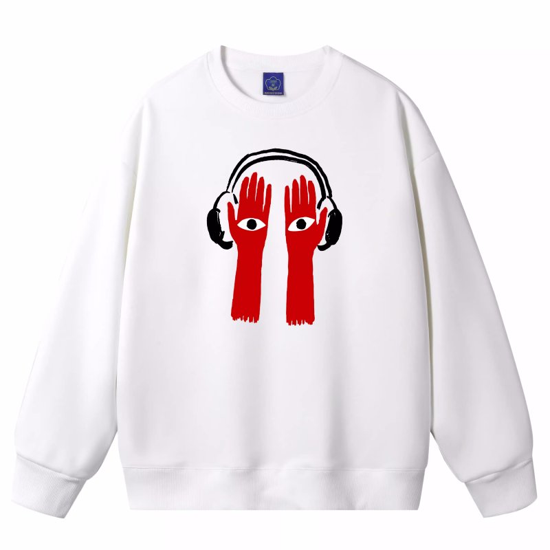 画像1: Hand Eye Print Print Sweatshirt  ユニセックス 男女兼用 ハンド＆アイ プリントスウェットシャツ   トレーナー  (1)