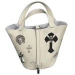 画像1: Metal Cross & Cross Paint Bucket Leather Tote Bag　メタルクロス＆クロスペイントバケットレザートートバッグ (1)