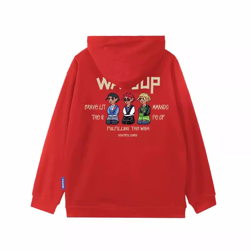 画像6: WASSUP Hip Hop Boy Print Hoodie  ユニセックス 男女兼用 WASSUPヒップホップボーイプリント フーデパーカー (6)