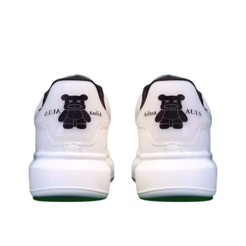 画像1: kaws bear leatherlace up sneakers shoes 男女兼用 ユニセックスカウズベアレザー レースアップレザースニーカーシューズ (1)