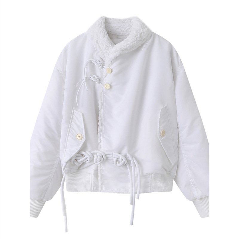 画像3: Fur collar satin retro jacket coat　 ユニセックス 男女兼用 レトロファー襟サテンレトロジャケットコートトップス (3)