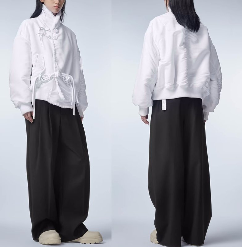 画像6: Fur collar satin retro jacket coat　 ユニセックス 男女兼用 レトロファー襟サテンレトロジャケットコートトップス (6)