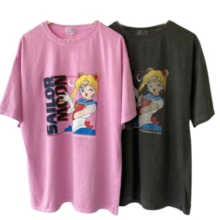 Sailor Moon Short Sleeve T-shirt セーラームーン&ルナオーバー