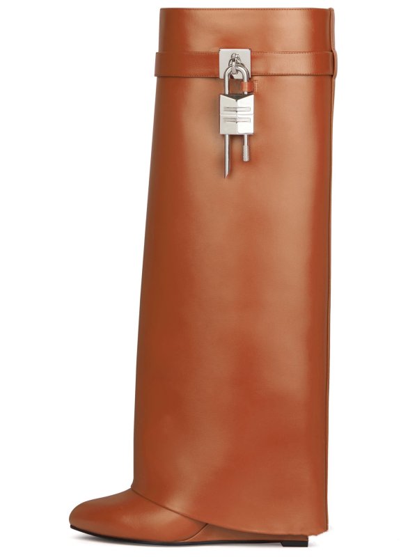 画像4: 24 Shark Lock Split Long Boots wedge boots  シャークロック スプリット ウェッジソール ロングブーツ (4)