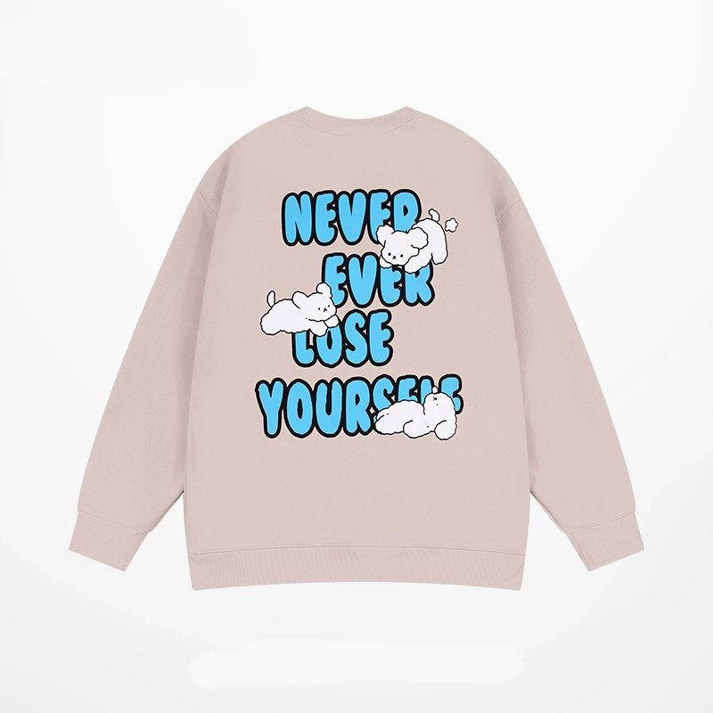 画像9: NELY Puppy & Alphabet Logo Round Neck Sweatshirt　 ユニセックス 男女兼用 パピー＆アルファベットロゴ プリント スウェットシャツ トレーナー  (9)