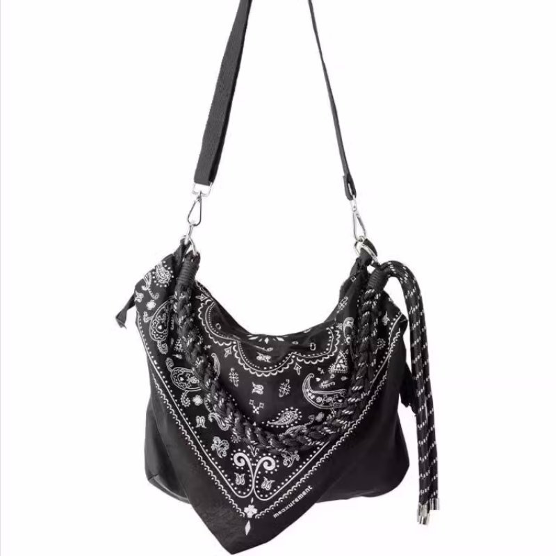 画像4: Bandana Paisley Crossbody Tote Shoulder Rope Bag ペイズリーバンダナ柄トートショルダークロスボディロープバッグ (4)