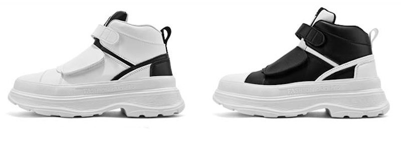 画像3: Men's Chunky platform leather high-top sneakers ユニセックス男女兼用 レザー厚底プラットフォームハイカットスニーカー (3)