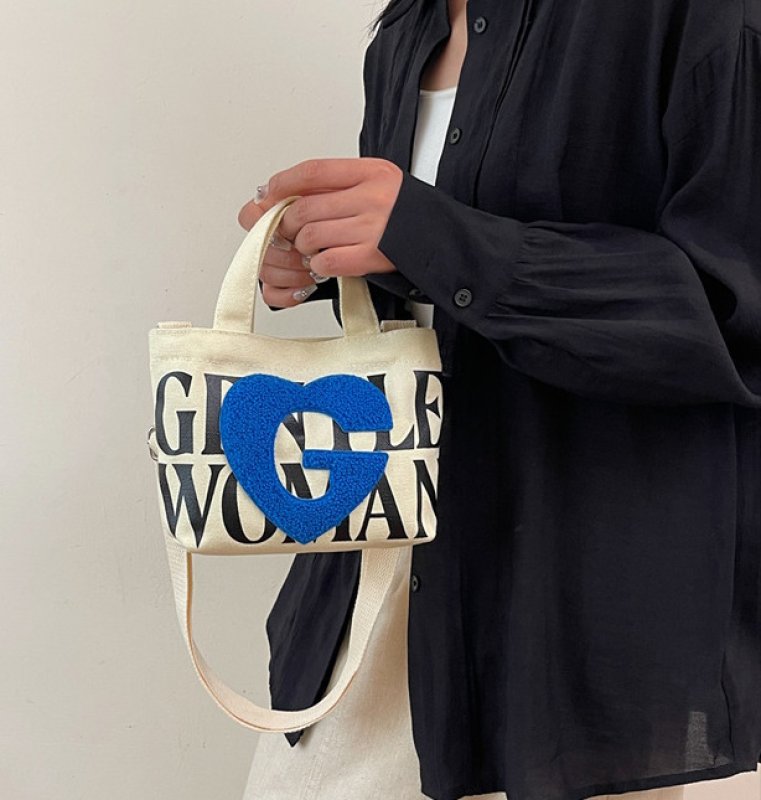 画像7: Apple G Applique Canvas Mini Tote Shoulder Crossbody Bag　アップリGアップリケ付きキャンバスミニトート ショルダークロスボディバッグ　 (7)