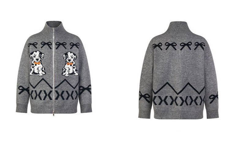 画像6: Dalmatian Puppy Zip Up Sweater Cardigan Coat　 ユニセックス 男女兼用ダルメシアン子犬ジップアップセーターカーディガンコート トップス (6)