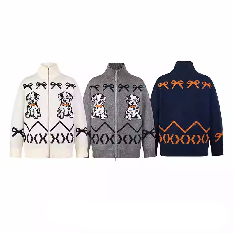 画像7: Dalmatian Puppy Zip Up Sweater Cardigan Coat　 ユニセックス 男女兼用ダルメシアン子犬ジップアップセーターカーディガンコート トップス (7)