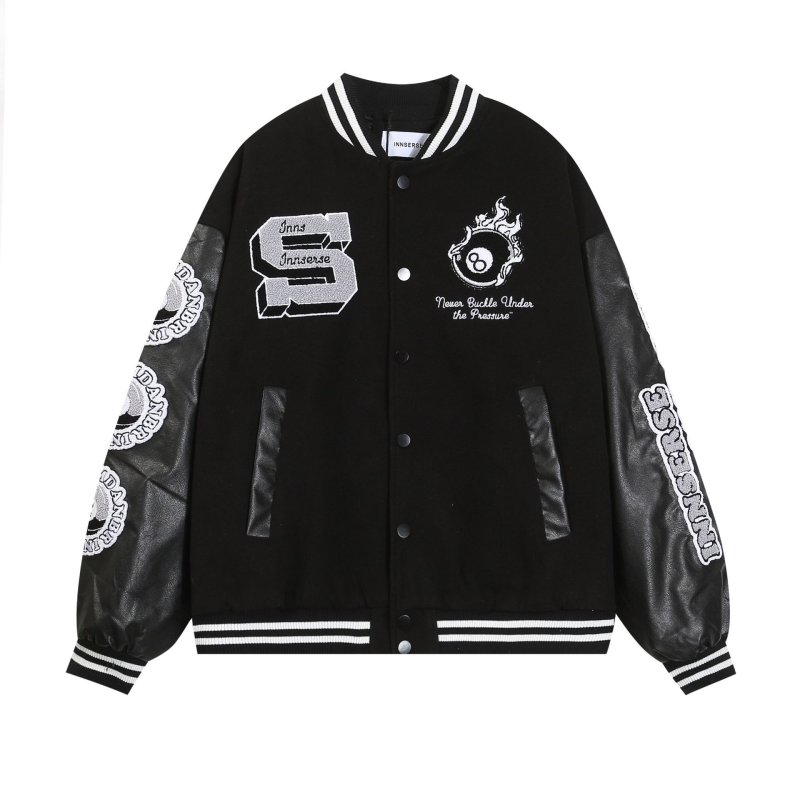 画像4: Unique embroidery Stadium Jumper baseball uniform jumper jacket blouson ユニセックス 男女兼用 ユニーク刺繍ヒップホップスタジアムジャンパー スタジャン MA-1 ボンバー ジャケット ブルゾン (4)