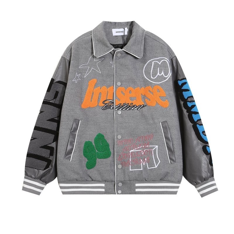 画像5: BLAKAT Hip Hop Original  Embroidered Stadium Jumper baseball uniform jumper jacket blouson ユニセックス 男女兼用 BLAKATヒップホップオリジナルエンブレム刺繍スタジアムジャンパー スタジャン MA-1 ボンバー ジャケット ブルゾン (5)