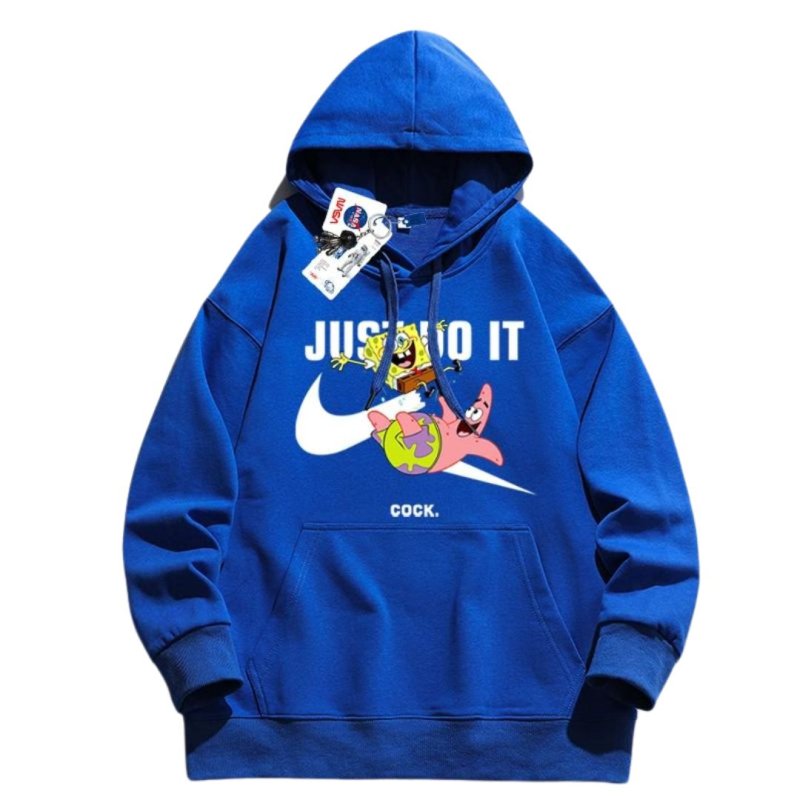 画像4: JUST DO IT Later × Spongebob & Patrick print Sweat Hoodie shirt ユニセックス 男女兼用 スポンジボブ & パトリック ブロークン スウォッシュプリント スウェット パーカー (4)