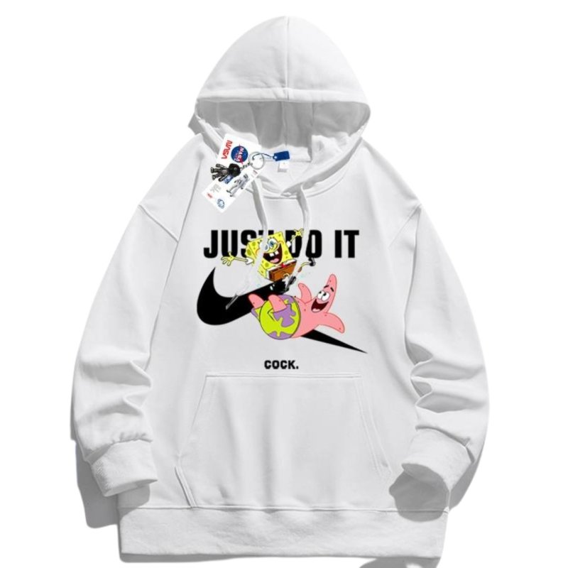 画像5: JUST DO IT Later × Spongebob & Patrick print Sweat Hoodie shirt ユニセックス 男女兼用 スポンジボブ & パトリック ブロークン スウォッシュプリント スウェット パーカー (5)