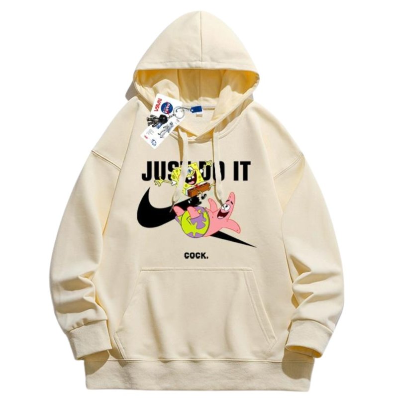 画像2: JUST DO IT Later × Spongebob & Patrick print Sweat Hoodie shirt ユニセックス 男女兼用 スポンジボブ & パトリック ブロークン スウォッシュプリント スウェット パーカー (2)