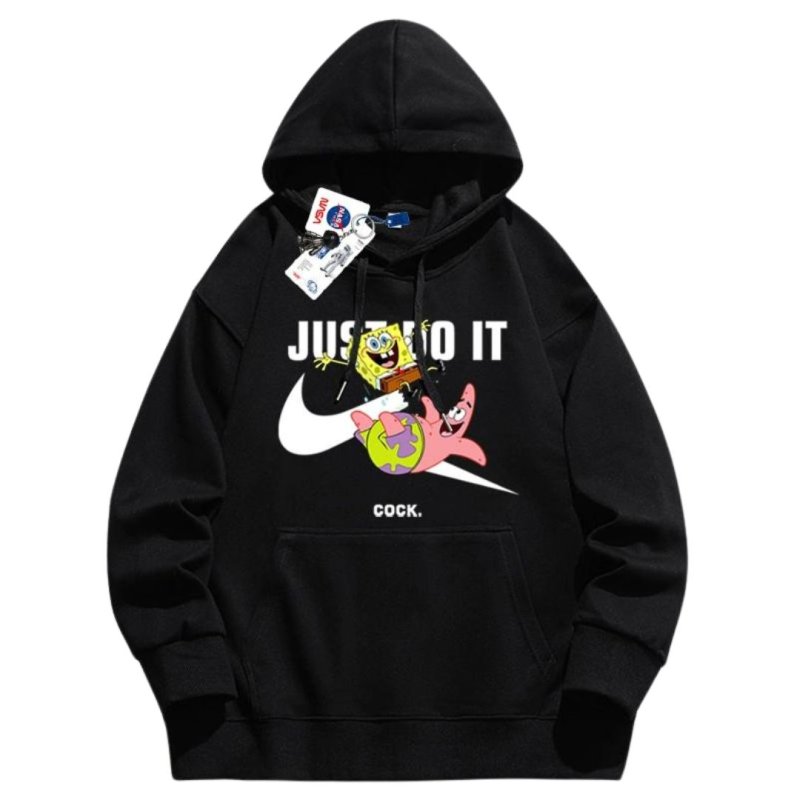 画像6: JUST DO IT Later × Spongebob & Patrick print Sweat Hoodie shirt ユニセックス 男女兼用 スポンジボブ & パトリック ブロークン スウォッシュプリント スウェット パーカー (6)