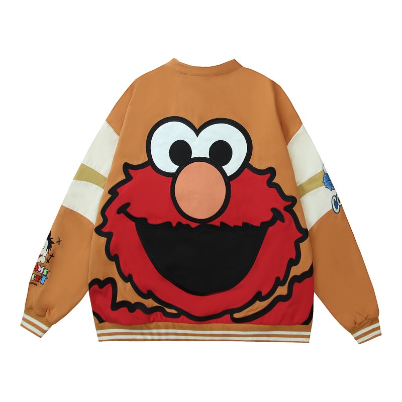 画像5: Sesame Street Emblem Stadium Jumper Jacket blouson ユニセックス 男女兼用セサミーストリートエンブレム刺繍 スタジアムジャンパー スタジャン MA-1 ボンバー ジャケット ブルゾン (5)