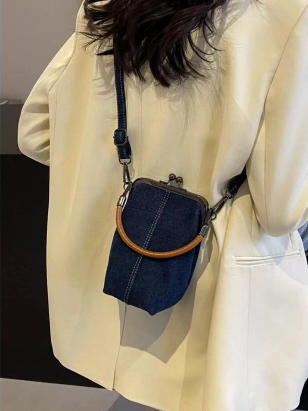 画像3: Denim purse tote shoulder crossbody bag　ユニセックス男女兼用デニムパース型トートショルダークロスボディバッグ (3)