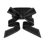 画像4: Leather Studded Ribbon Rivet Portable Shoulder Tote Bag　　ユニセックス男女兼用レザースタッズリボンリベットポータブルトート ショルダーバッグ　 (4)