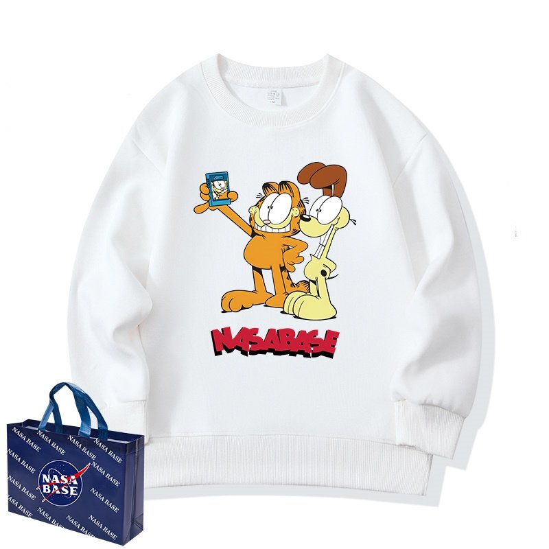 Garfield & Odie print long sleeve round neck sweatshirt ユニ