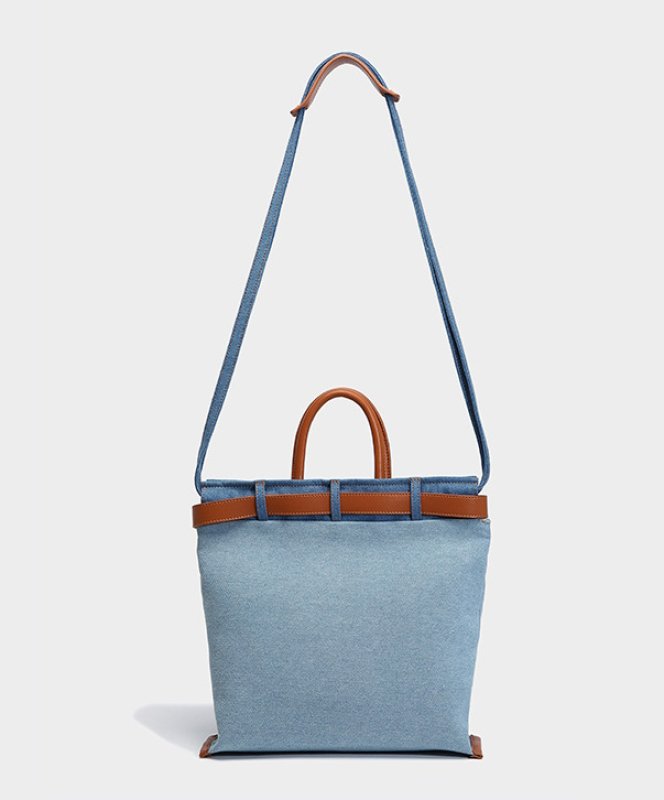 画像6: Denim Keith Haring Pocket Tote Shoulder Crossbody Bag　ユニセックス男女兼用デニムキース・ヘリングペイントポケット トートショルダークロスボディーバッグ (6)