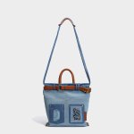 画像3: Denim Keith Haring Pocket Tote Shoulder Crossbody Bag　ユニセックス男女兼用デニムキース・ヘリングペイントポケット トートショルダークロスボディーバッグ (3)