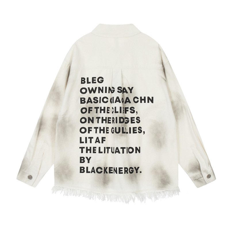 画像5: Unisex Alphabet logo vintage work denim shirt jacket  ユニセックス 男女兼用 アルファベットロゴヴィンテージ ワーク Gジャンシャツジャケットジャケット (5)