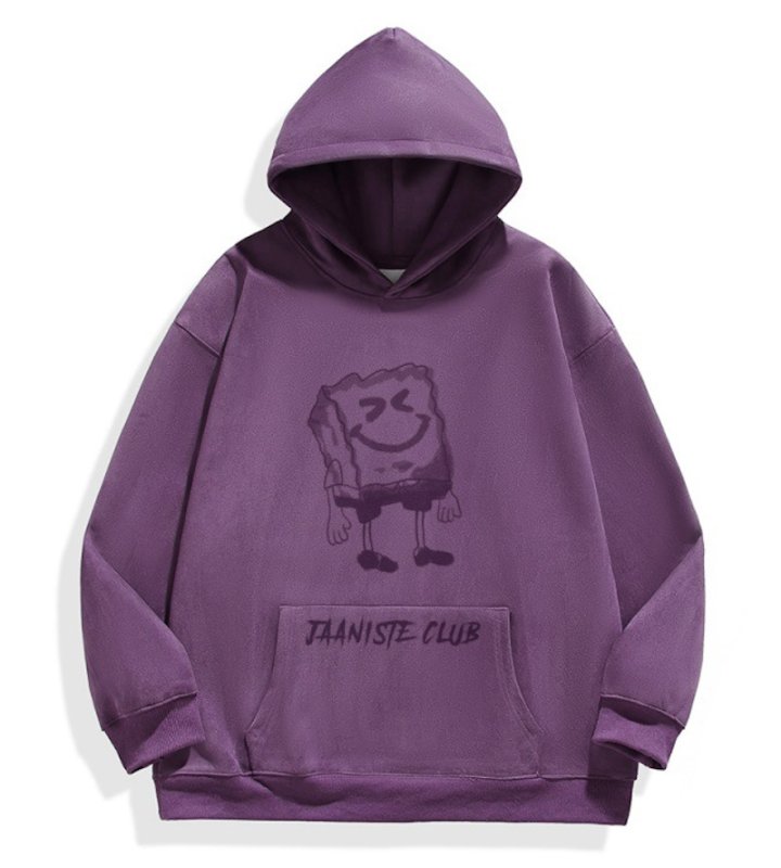 画像2: Spongebob Print Hoodie Sweatshirt ユニセックス男女兼用 スポンジボブプリント 長袖フーディスウェット (2)