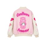 画像1: Care bear embroidery Varsity Stadium jacket  baseball uniform blouson オーバーサイズ ユニセッ クス男女兼用 ケアベア 熊刺繡 スタジャン ジャンパー ジャケット ブルゾン (1)