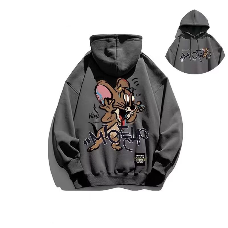 画像5: Tom and Jerry Jerry print hoodie Sweatshirt  ユニセックス男女兼用 トム&ジェリ ジェリープリント フーディ スウェット (5)