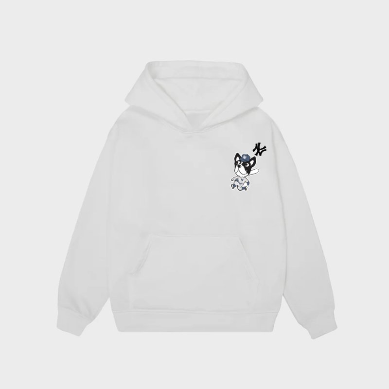画像5:  MLB NY Dog Baseball Print Hoodie Sweatshirt  ユニセックス男女兼用  MLB NY ヤンキースドッグベースボールプリントフーディ スウェット (5)