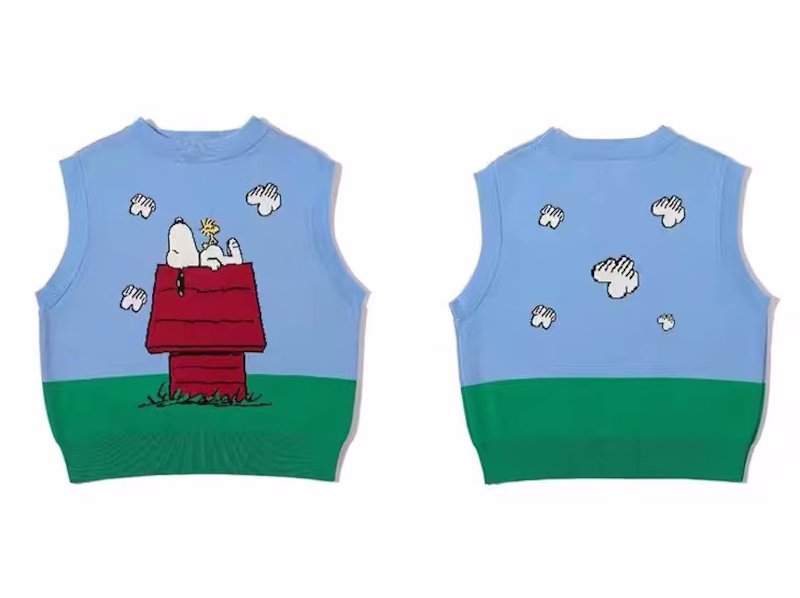 画像2: Snoopy knit vest knit　スヌーピー編み込みカラフルベストセーターニット (2)