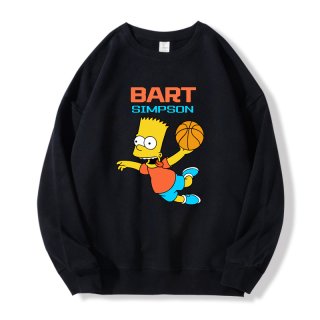 Unisex Bart Simpson Print Hoodie ユニセックス男女兼用 バート