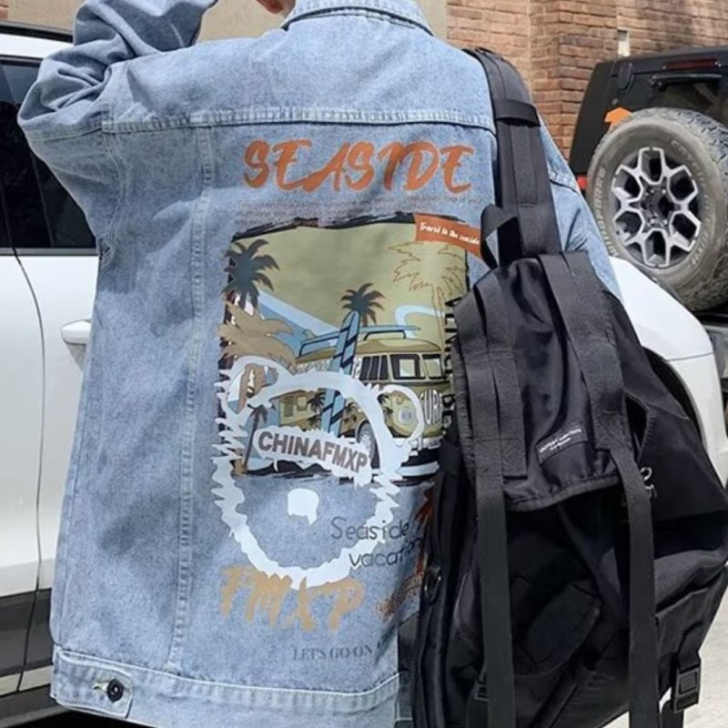 画像3: Unisex Bearbrick x kaws Paint 24 Denim G Jean Stadium jumper  ユニセックス 男女兼用ベアブリック×カウズグラフィックデニムGジャンジャンパー MA-1 ボンバー ジャケット ブルゾン (3)