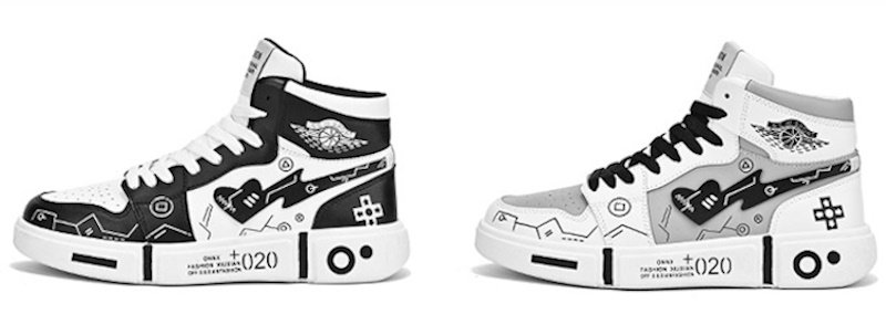 画像3: Unisex High-top leather heart swoosh print lace-up sneakers  　ユニセックス 男女兼用 ハイカットレザーハートスウォッシュプリントレースアップスニーカー  (3)